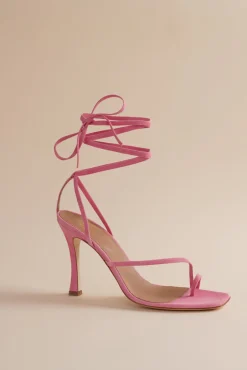 Bike Shoe In Flamingo Pink Suede