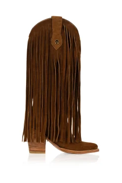 Fringe Atlas Boots In Suede