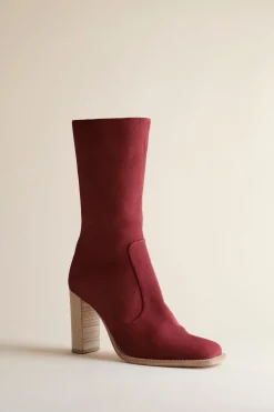 Lauryn Boot In Oxblood Suede