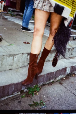 Lauryn Boot In Washed Brown Suede
